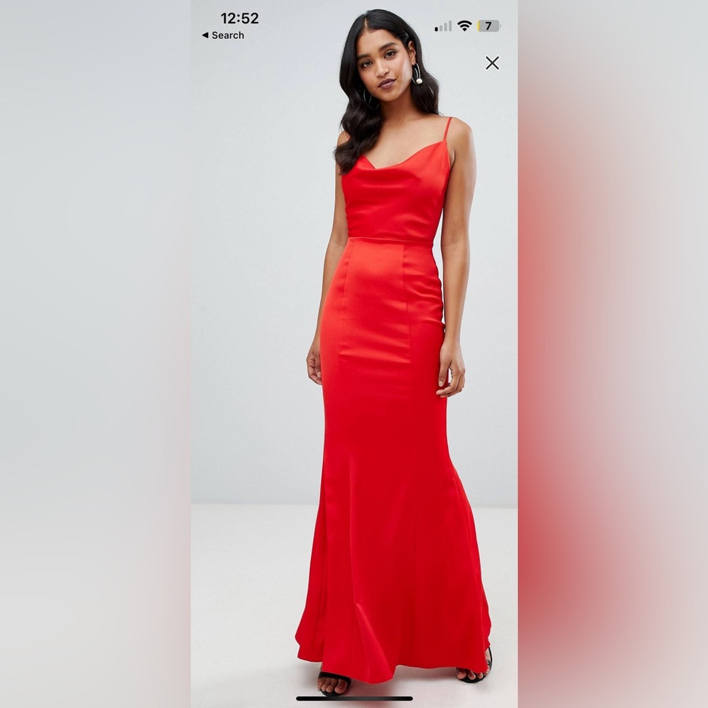 Lipsy Cowl Neck Red Maxi Dress